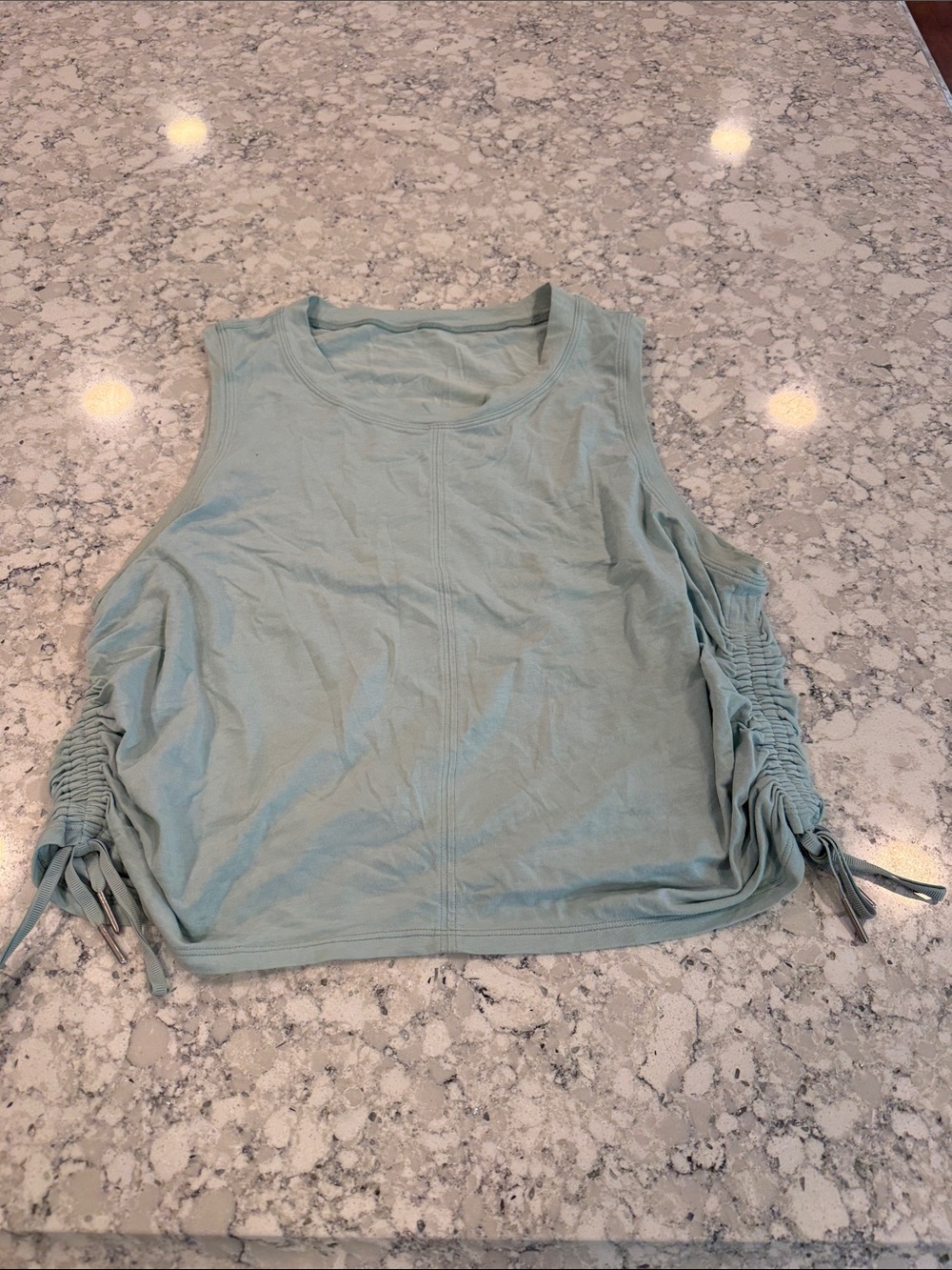 Lululemon Sleeveless Ruched Side crop top Tank Top in Sage green size 8